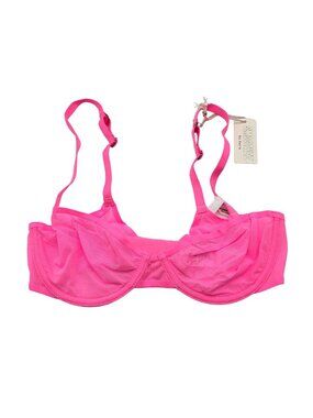 Smoothez by Aerie Bra Balconette Sheer Mesh Unlined Underwire Pink 36D